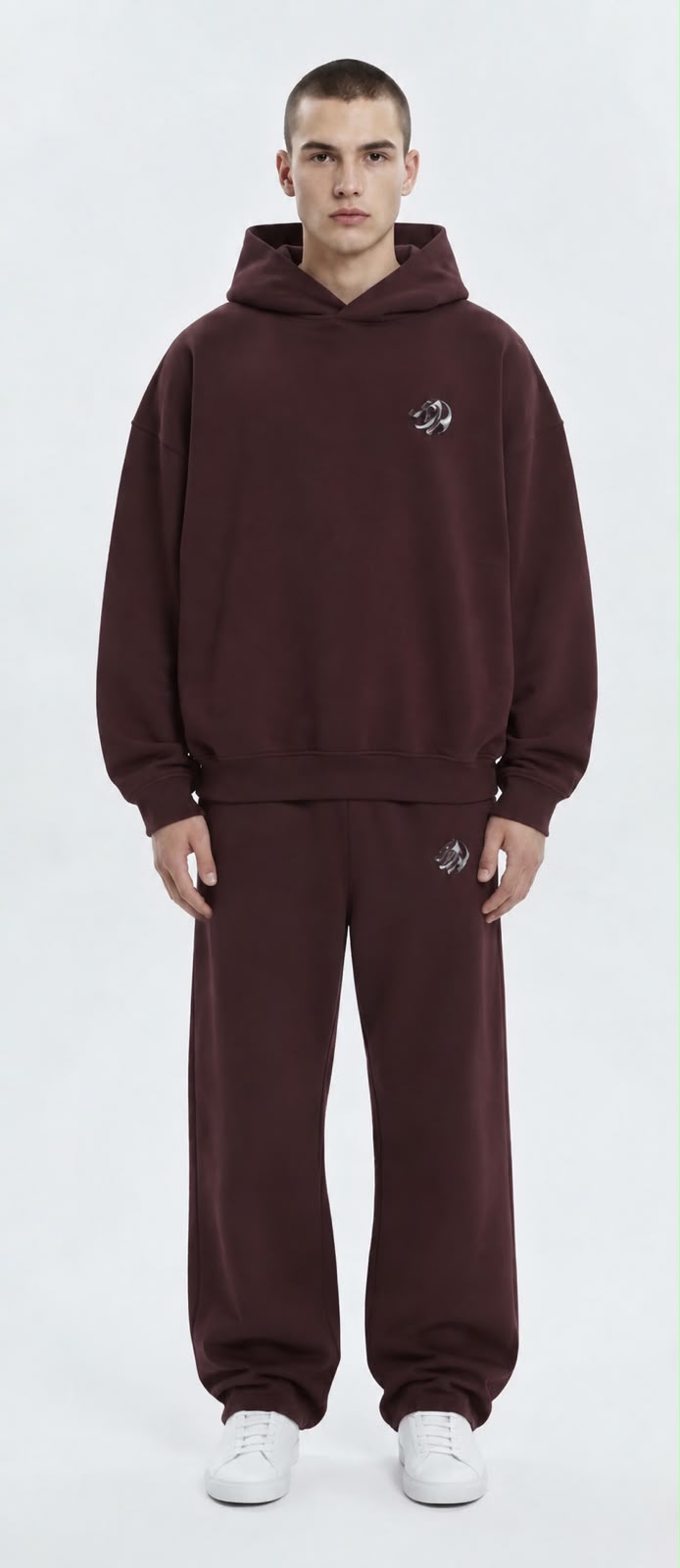 wine-red tracksuit